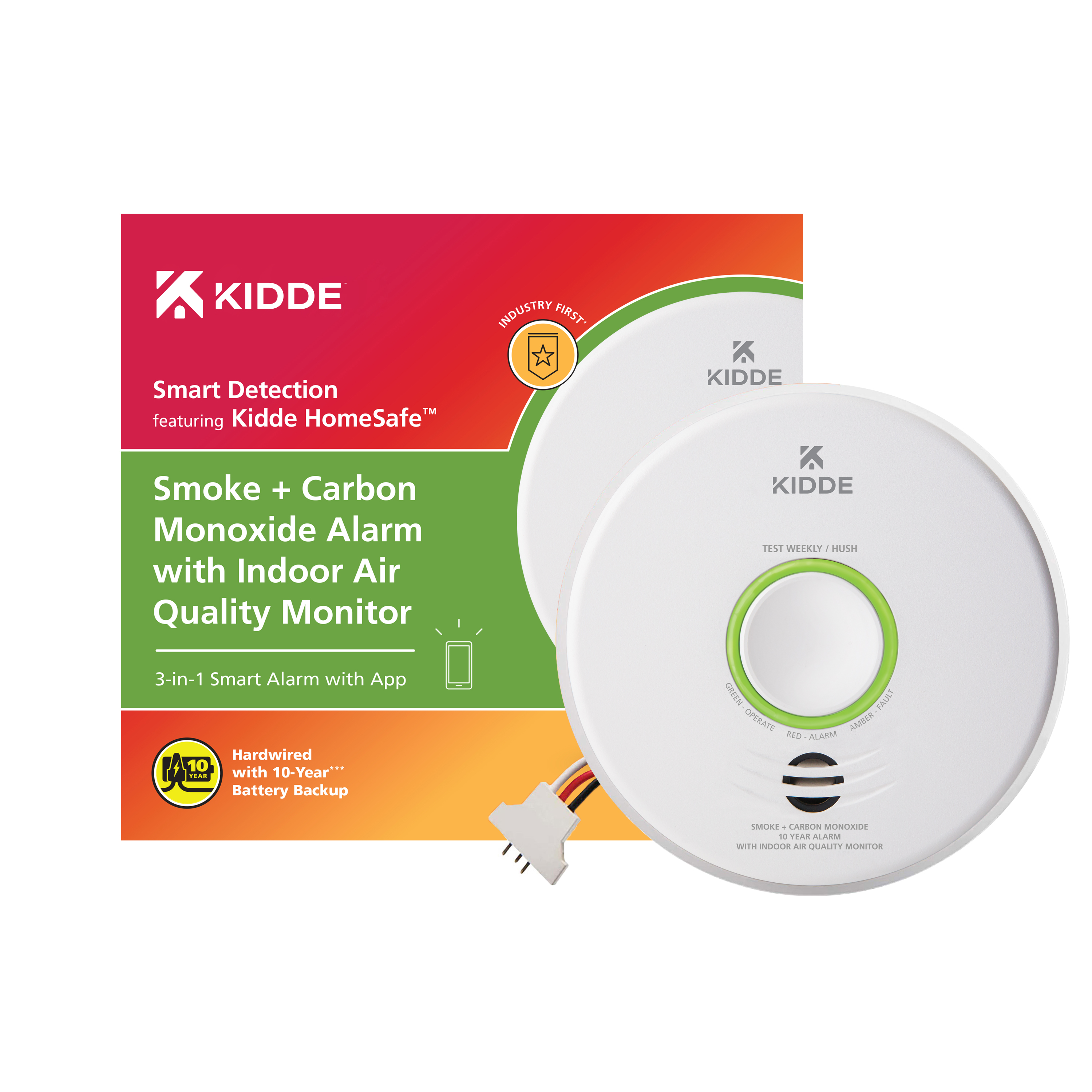 Smart Smoke + Carbon Monoxide Alarm + Indoor Air Quality Monitor Kidde